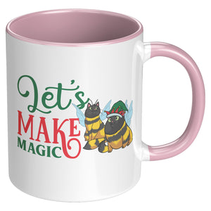 Jinglebells Bee Cat 11 Oz Accent Mug - crazyaboutcatsandcoffee