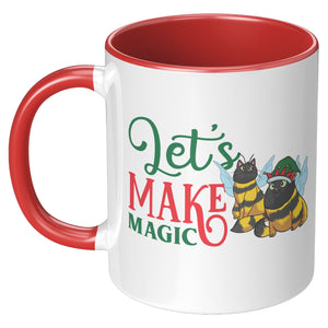 Jinglebells Bee Cat 11 Oz Accent Mug - crazyaboutcatsandcoffee