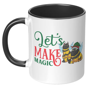 Jinglebells Bee Cat 11 Oz Accent Mug - crazyaboutcatsandcoffee