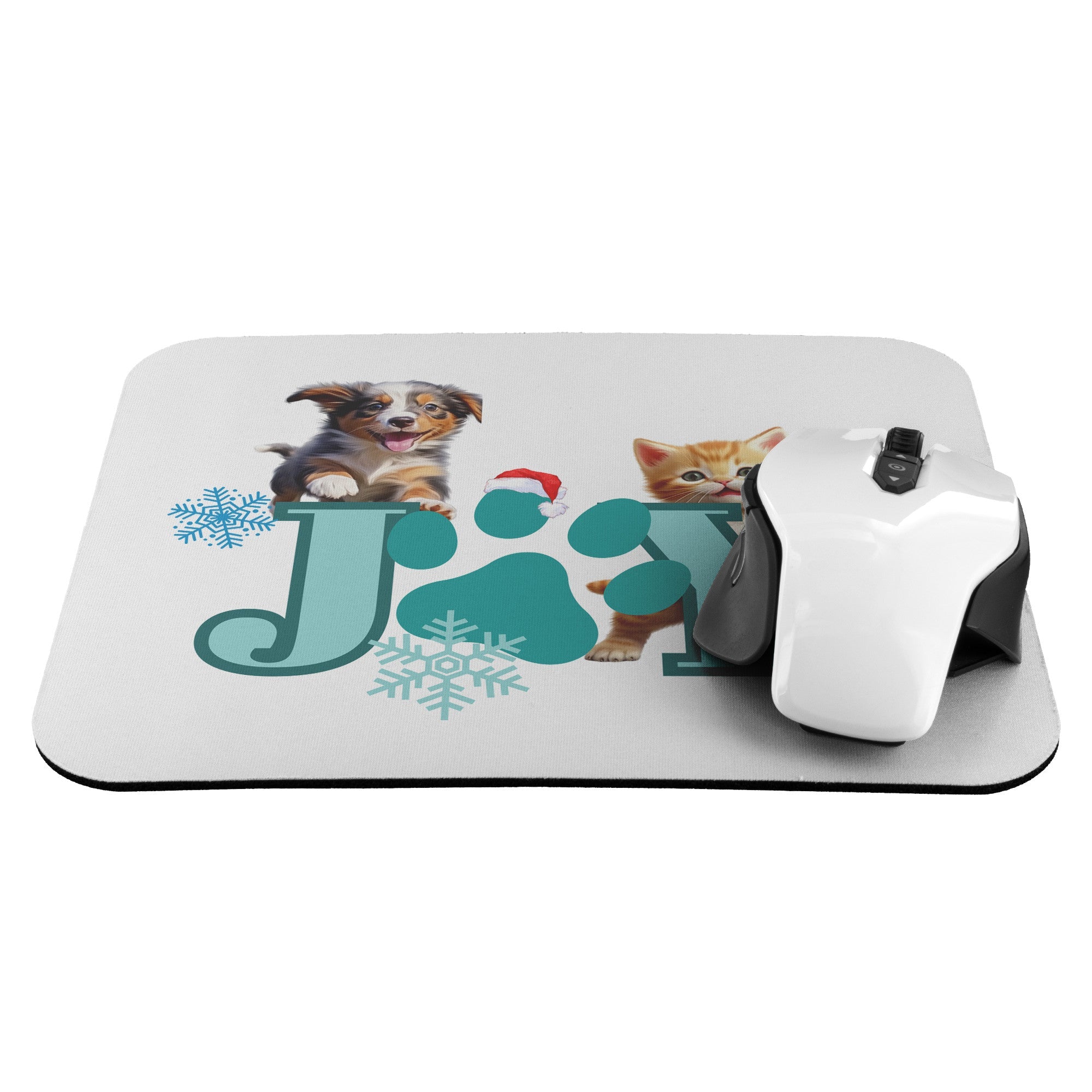 Joy Cat And Dog Mousepad - crazyaboutcatsandcoffee