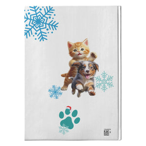 Joy Kitty Puppy Hardback Journal - crazyaboutcatsandcoffee