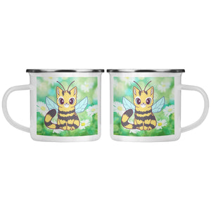 Kawaii Cat Bee 12 Oz Camping Mug - crazyaboutcatsandcoffee