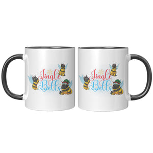 Kitty Bee Jinglebells 11 Oz Accent Mug - crazyaboutcatsandcoffee