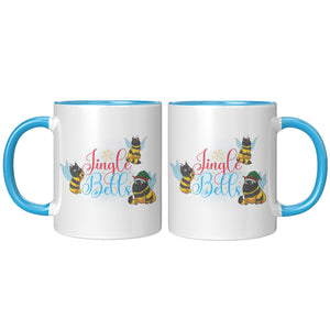 Kitty Bee Jinglebells 11 Oz Accent Mug - crazyaboutcatsandcoffee