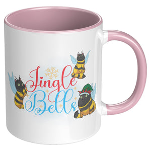 Kitty Bee Jinglebells 11 Oz Accent Mug - crazyaboutcatsandcoffee