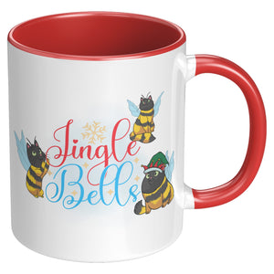 Kitty Bee Jinglebells 11 Oz Accent Mug - crazyaboutcatsandcoffee