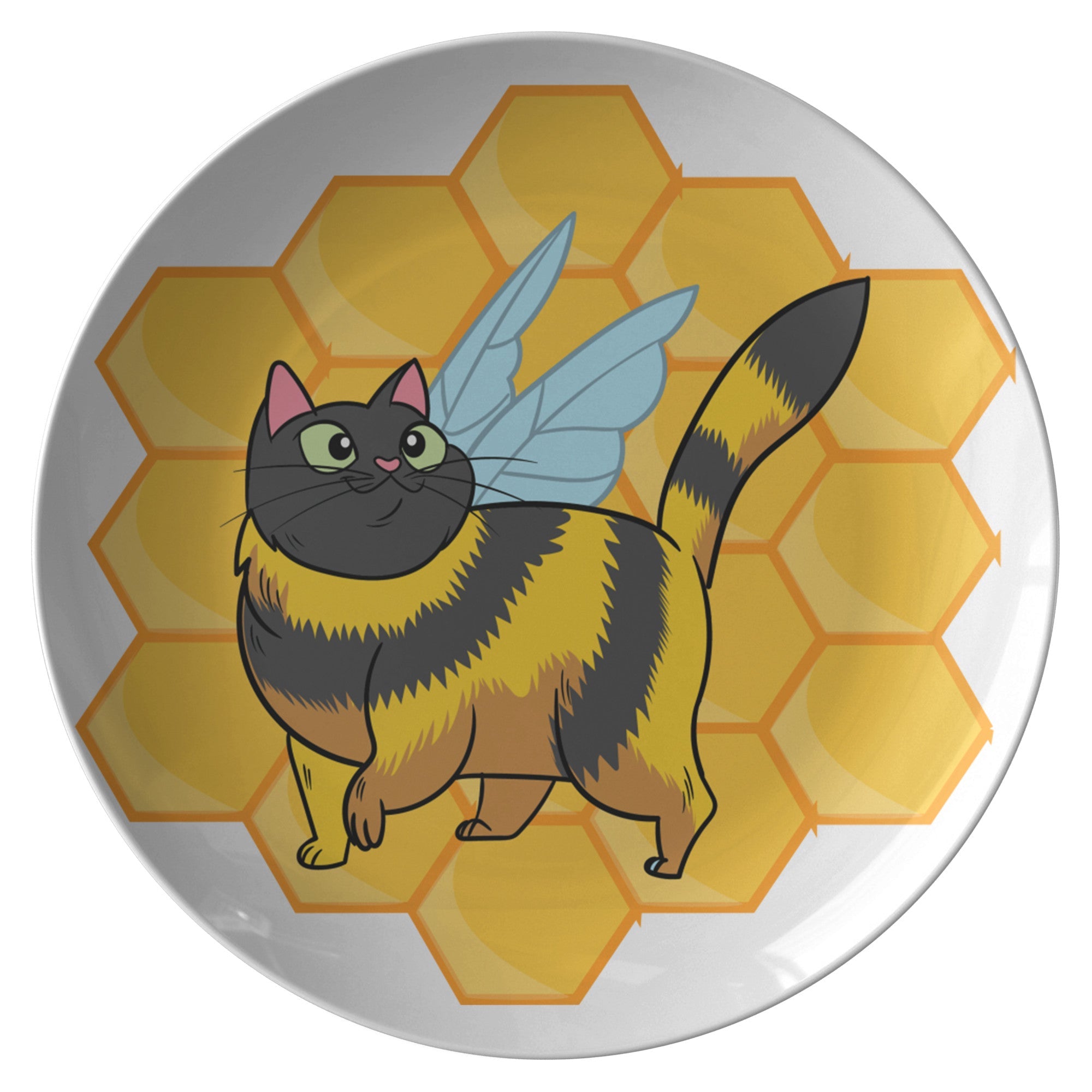 Kitty Bee Plate - crazyaboutcatsandcoffee