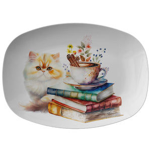 Kitty Books And Coffee Platter