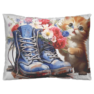 Kitty With Patriotic Boots And Flowers | - crazyaboutcatsandcoffee