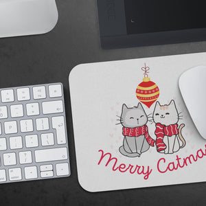 Merry Catmas Christmas Themed Mousepad | Great For Office | - crazyaboutcatsandcoffee