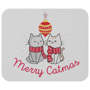 Merry Catmas Christmas Themed Mousepad | Great For Office | - crazyaboutcatsandcoffee