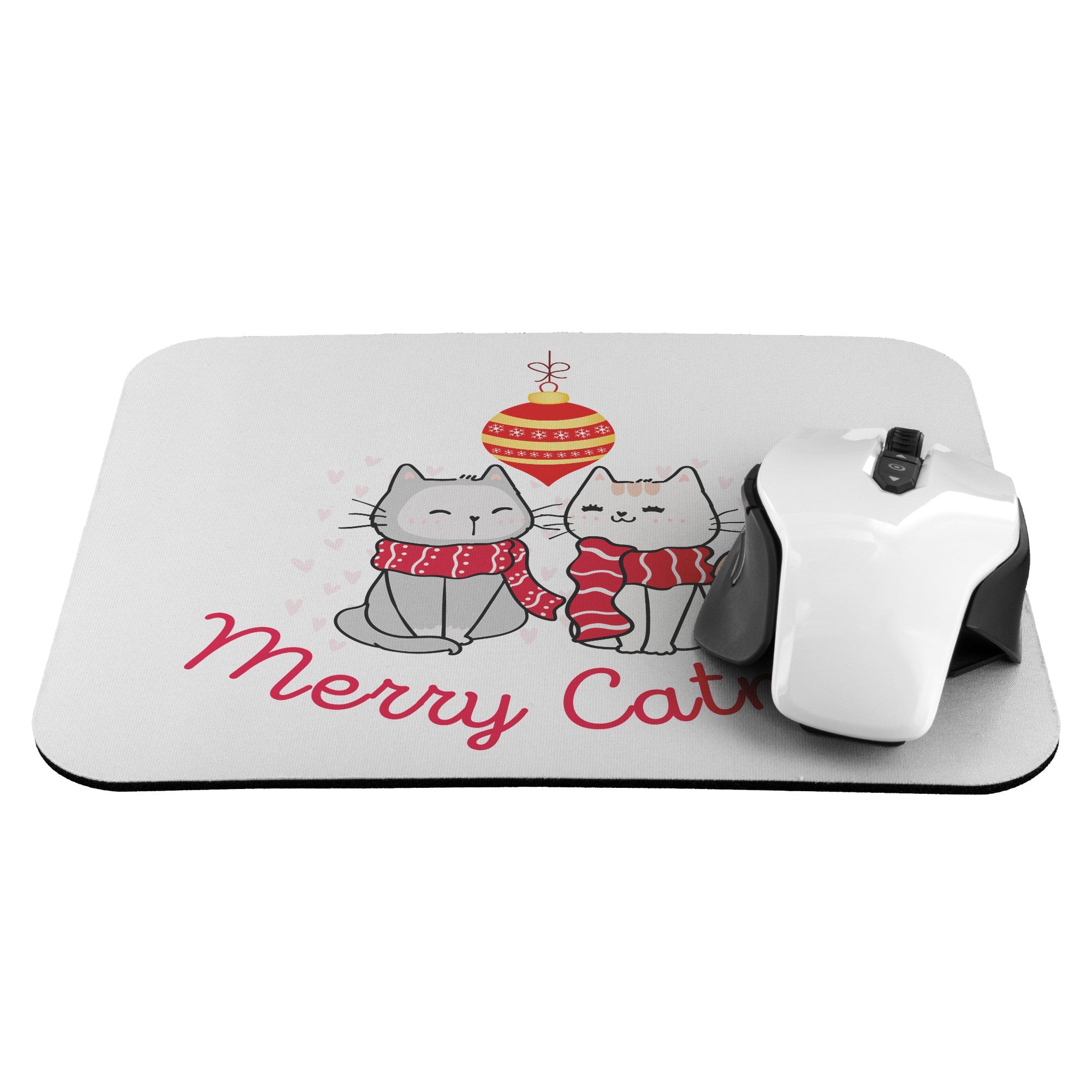 Merry Catmas Christmas Themed Mousepad | Great For Office | - crazyaboutcatsandcoffee