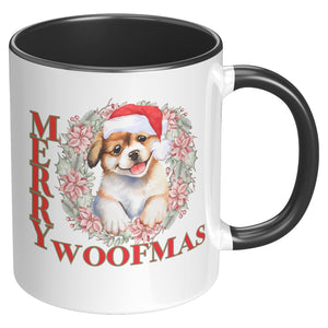 Merry Woofmas 11 Oz Accent Mug - crazyaboutcatsandcoffee