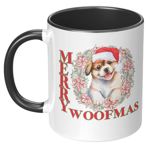 Merry Woofmas 11 Oz Accent Mug - crazyaboutcatsandcoffee