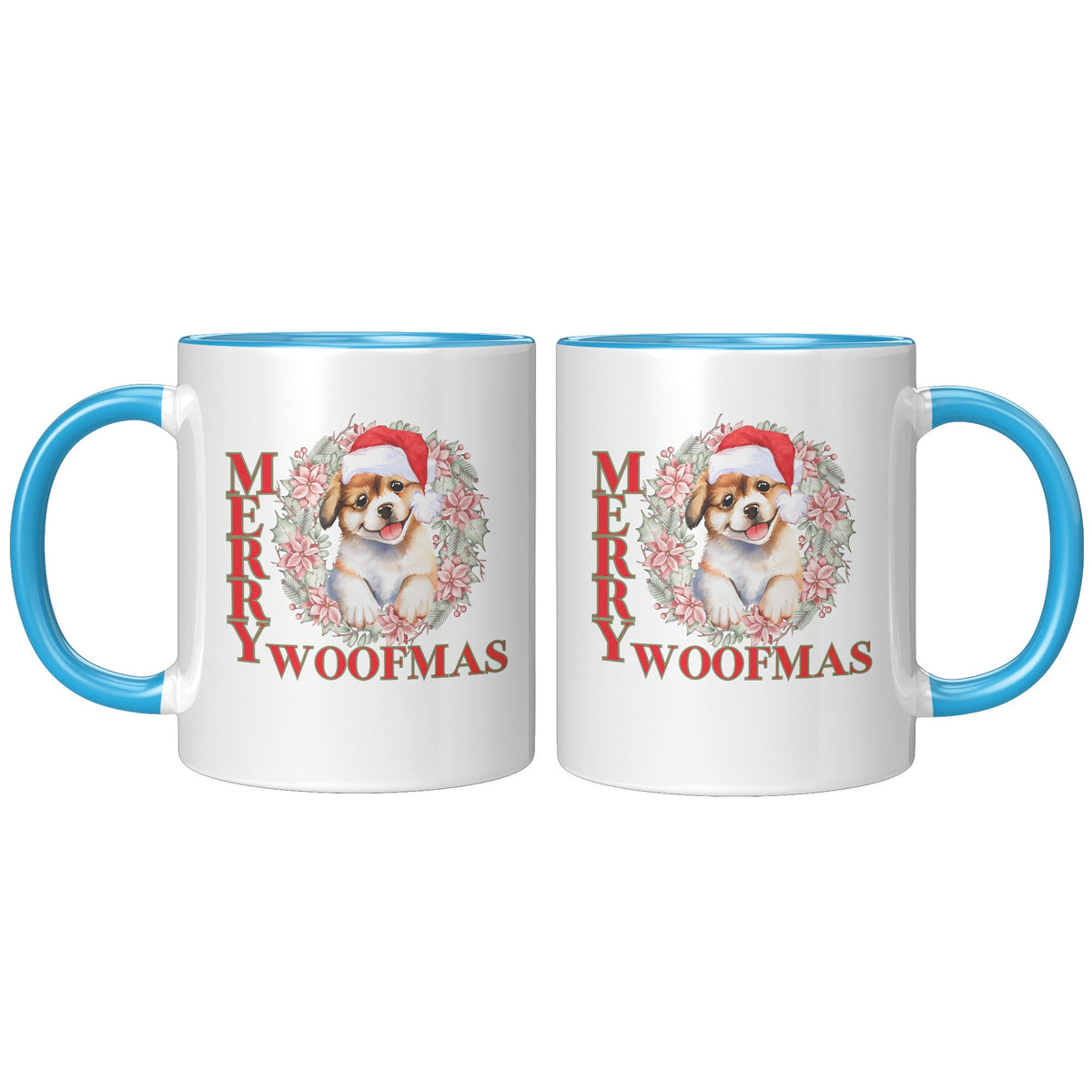 Merry Woofmas 11 Oz Accent Mug - crazyaboutcatsandcoffee