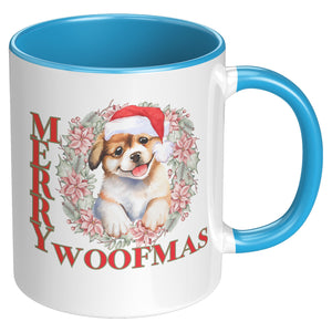 Merry Woofmas 11 Oz Accent Mug - crazyaboutcatsandcoffee