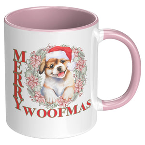 Merry Woofmas 11 Oz Accent Mug - crazyaboutcatsandcoffee