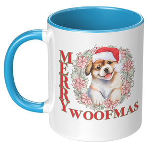 Merry Woofmas 11 Oz Accent Mug - crazyaboutcatsandcoffee