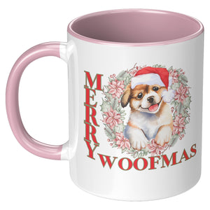 Merry Woofmas 11 Oz Accent Mug - crazyaboutcatsandcoffee