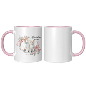 Mistletow Kisses 11 Oz Accent Mug - crazyaboutcatsandcoffee