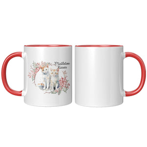 Mistletow Kisses 11 Oz Accent Mug - crazyaboutcatsandcoffee