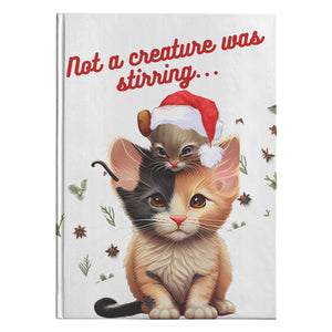 Not A Creature Was Stirring Kitty And Mouse Hardback Journal - crazyaboutcatsandcoffee