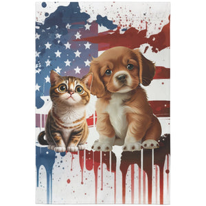 Patriotic Dog And Cat Garden Flag - crazyaboutcoffeeandcats