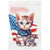 Patriotic Kitty With Frog And America Flag Garden Flag - crazyaboutcatsandcoffee