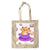 Tan Kitty In Purple Teacup Cotton Tote Bag